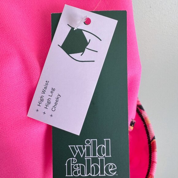 NEW Wild Fable Women's Ribbed Floral Bikini High Waist Bikini Bottom - Picture 8 of 13